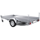 Släpvagn för maskin o biltransport, totalvikt 1500 kg, broms