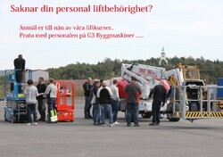 Liftkurs hos oss på G3 byggmaskiner